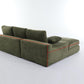 Corduroy Modular L-Shaped Sectional, Army Green