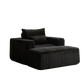 Corduroy Lounge Chair & Footrest – Fluffy Sleeper Sofa for Modern Comfort, Black