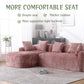 COOLMORE Boucle Sofa 3 Seater for Living Room Oversized Comfy Sofa L-Shape Sofa Couch with Chaise Home Furniture Sleeper Sectional Sofa for Apartment, Office Left Hand Facing (Pink)