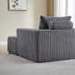 Corduroy Lounge Chair & Footrest – Fluffy Sleeper Sofa for Modern Comfort