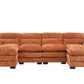 U-shaped profile sofa, including two single seats and two chaise, modular sofa, Chenille sofa,Orange