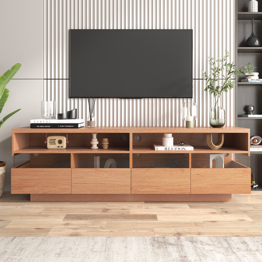 Modern TV Stand with 4 Drawers & 2 Open Cabinets For up to 75" TV's