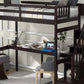 Twin Size Loft Bed with Storage Staircase and Built-in Desk