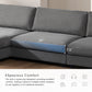 Oversized Corduroy L-Shaped Sectional Sofa with USB Ports & Cup Holders