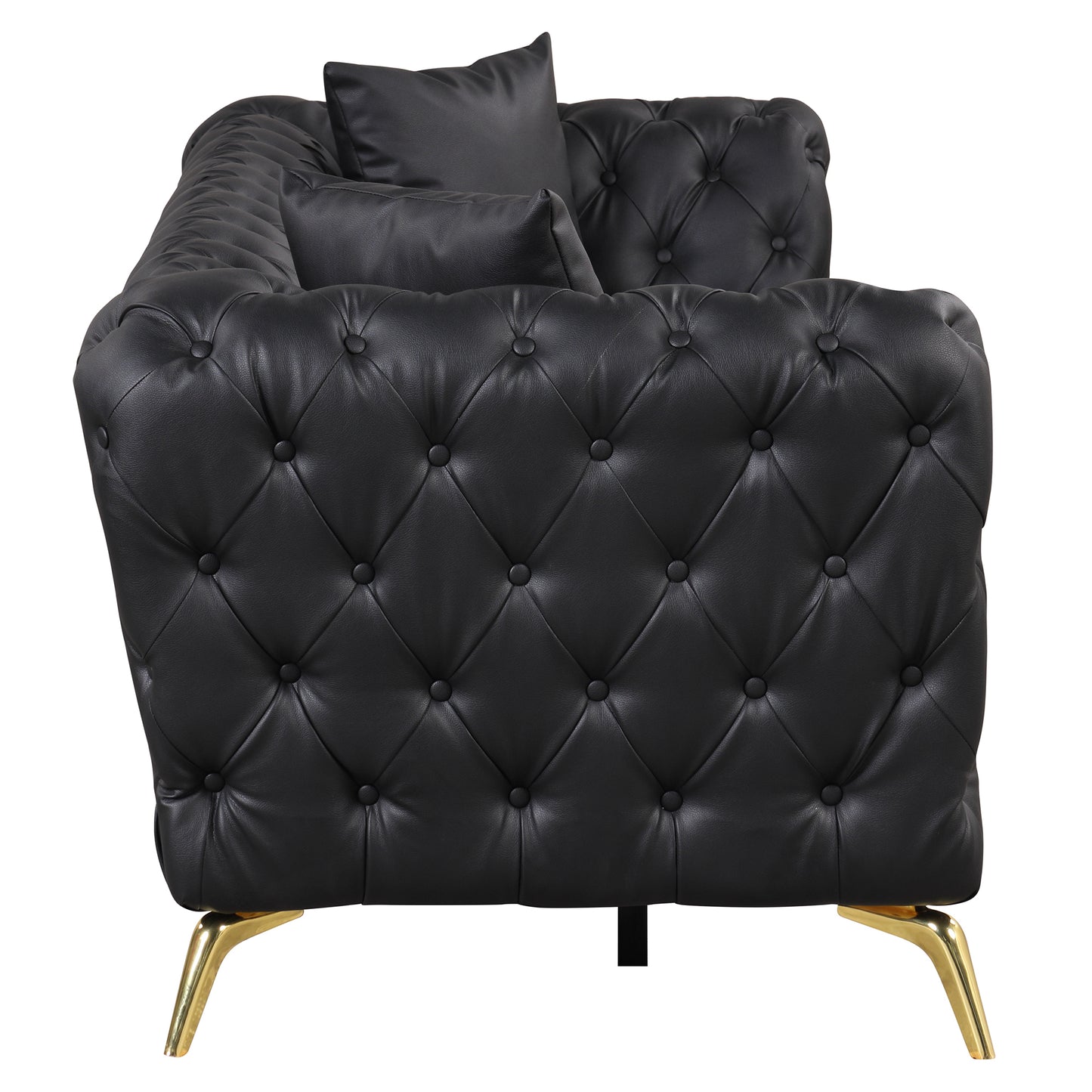 Black Tufted 3 Seater Sofa Sofa