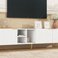 Modern Minimalist Geometric TV Cabinet with Metal Handles and Gold Legs For Up to 80'' TV's