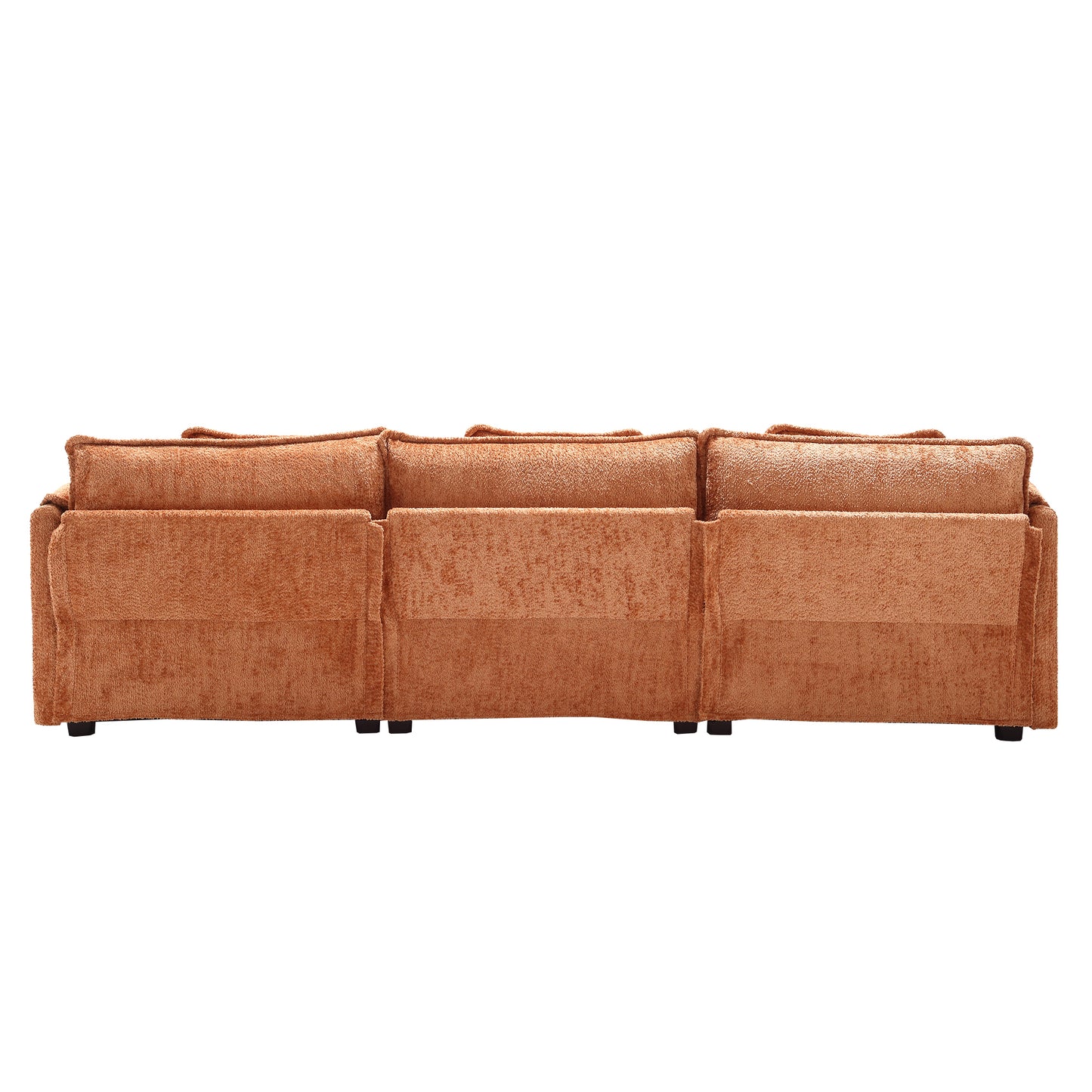 Oversized Boucle Fabric L-Shape Sectional - Movable Pedals with Detachable Armrests