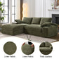 Corduroy Modular L-Shaped Sectional, Army Green