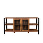 Farmhouse TV Stand For up to 80'' TV's - Metal Open Bookshelf