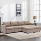 4-Seat Modular Sectional Sofa with 2 Ottomans