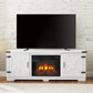 Modern Farmhouse TV Stand with 23'' Fireplace Insert, Barn Door Console For up to 70'' TV's