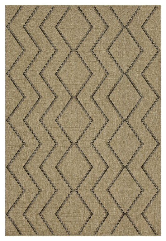 5 ft. 3 in. x 7 ft. 3 in. Jute/Black Indoor-Outdoor Area Rug