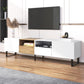 Modern TV Stand with 2 Cabinets & Open Storage Compartment for up to 85'' TV's