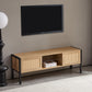 TV cabinet with Variable Color Light Strip & Double Sliding Doors For Storage For up to 50" TV's