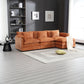 Oversized Boucle Fabric L-Shape Sectional - Movable Pedals with Detachable Armrests