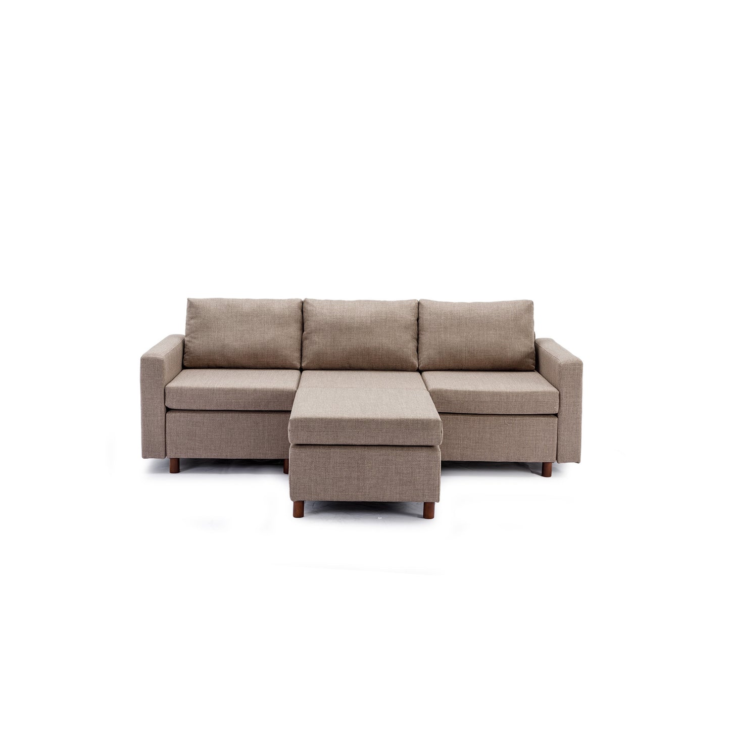 3-Seat Modular Sectional Sofa with Ottoman