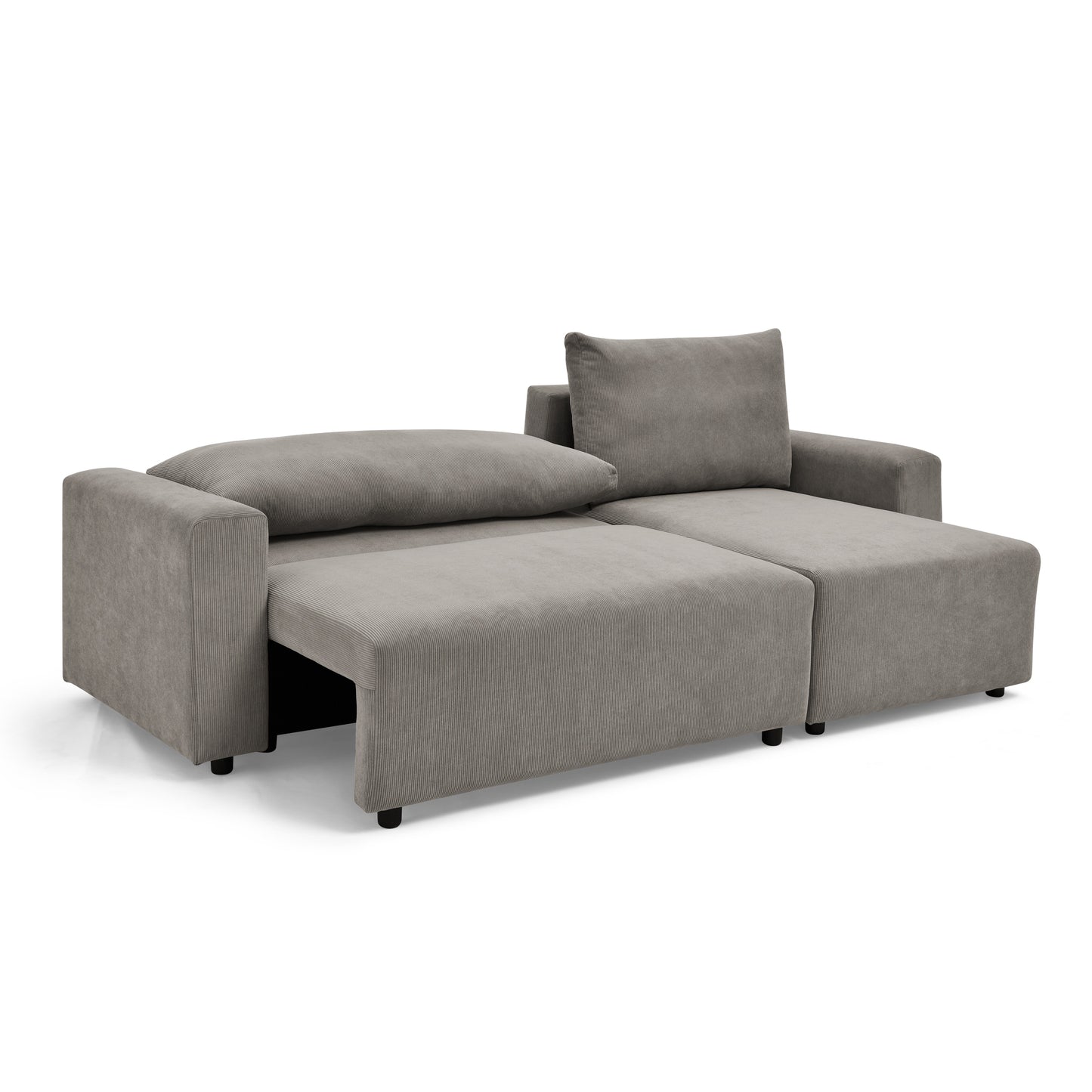 Modular 3 Seater Sofa Bed With Storage, Grey