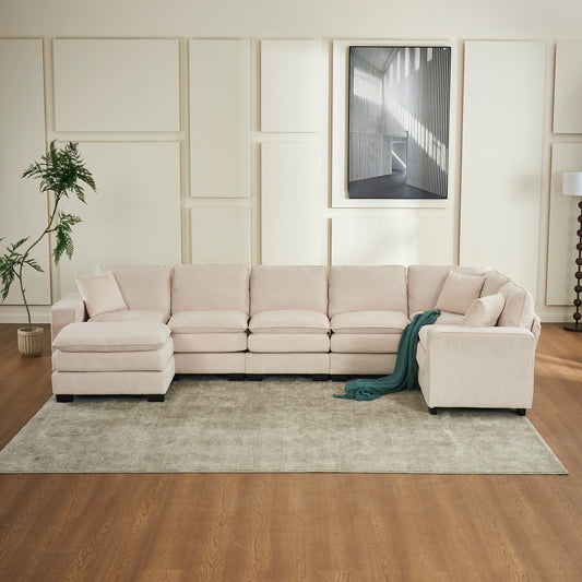 L Shaped 6-Seat Sofa Couch with Chaise Sectional