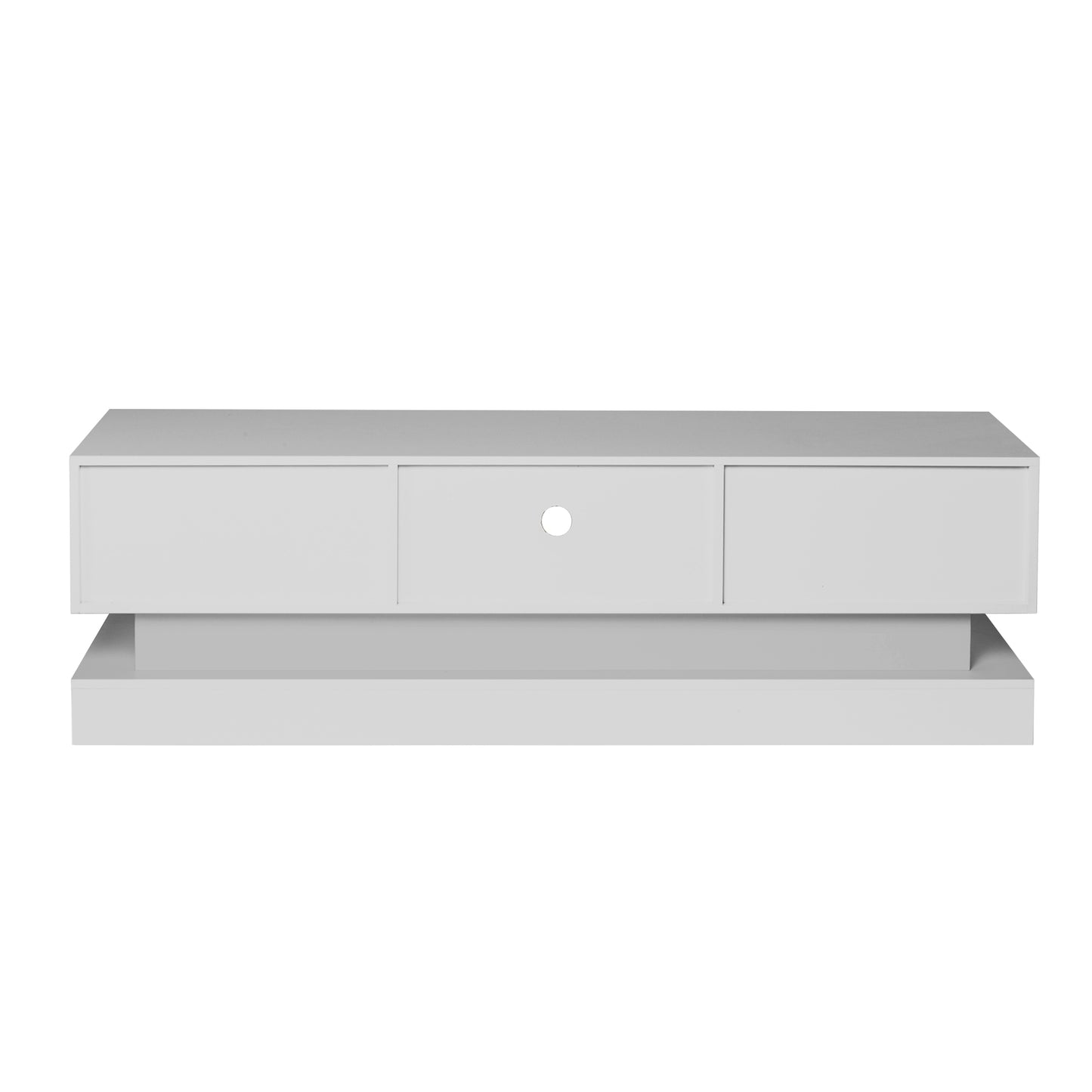 White Modern TV Stand with LED Lights For up to 65" TV's