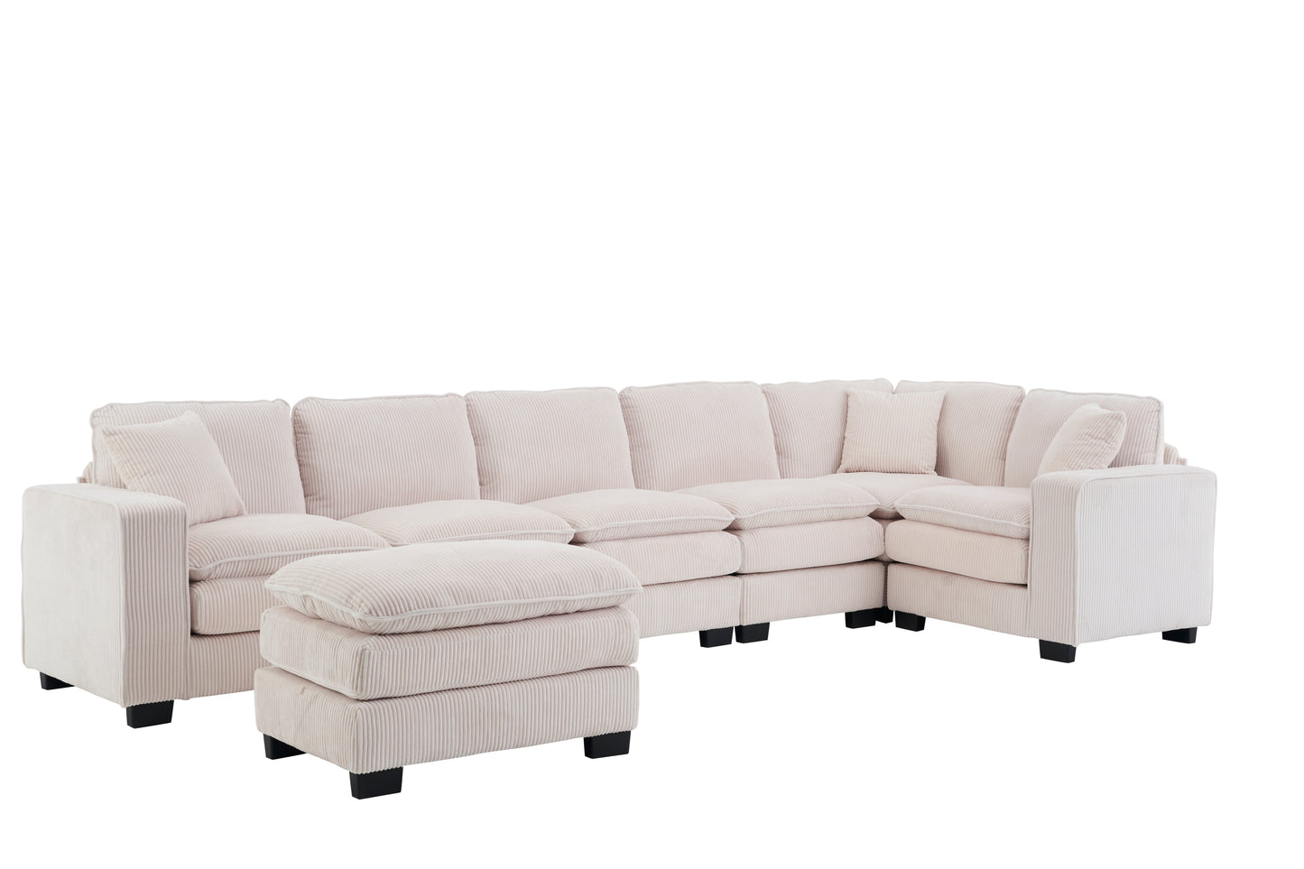 L Shaped 6-Seat Sofa Couch with Chaise Sectional