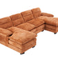 U-shaped profile sofa, including two single seats and two chaise, modular sofa, Chenille sofa,Orange