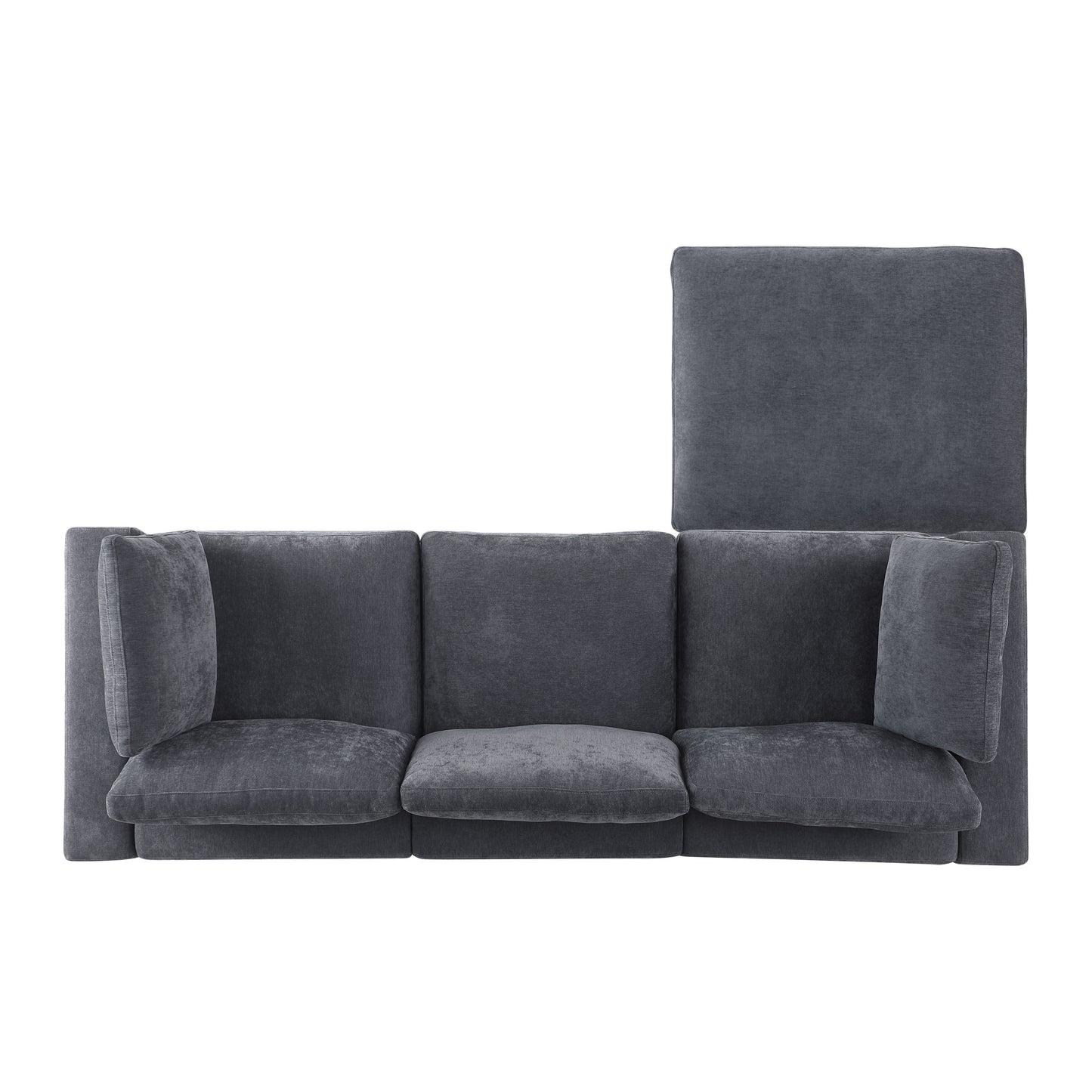 Modular Sectional Sofa with Reversible Chaise and Ottomans - 4-Seat