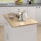 Kitchen island rolling trolley cart with Adjustable Shelves and towel rack rubber wood table top