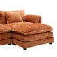 Oversized Boucle Fabric L-Shape Sectional - Movable Pedals with Detachable Armrests