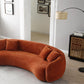 Curved Boucle Fabric Sofa – 5-Seater  Modern Textured Comfort