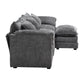 Oversized Boucle Fabric L-Shape Sectional - Movable Pedals with Detachable Armrests