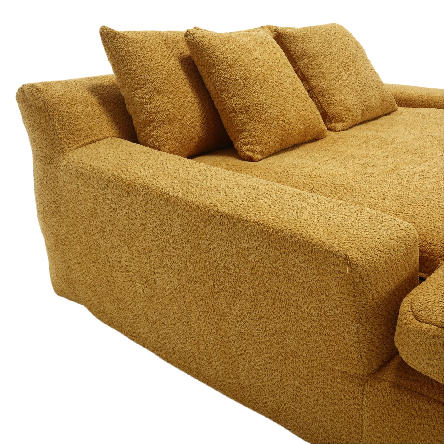 Chenille Fabric 2-Seater Lazy Sofa with 5 Back Pillows