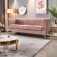 Velvet, 3-Seater Sofa Couch with Golden Metal Legs