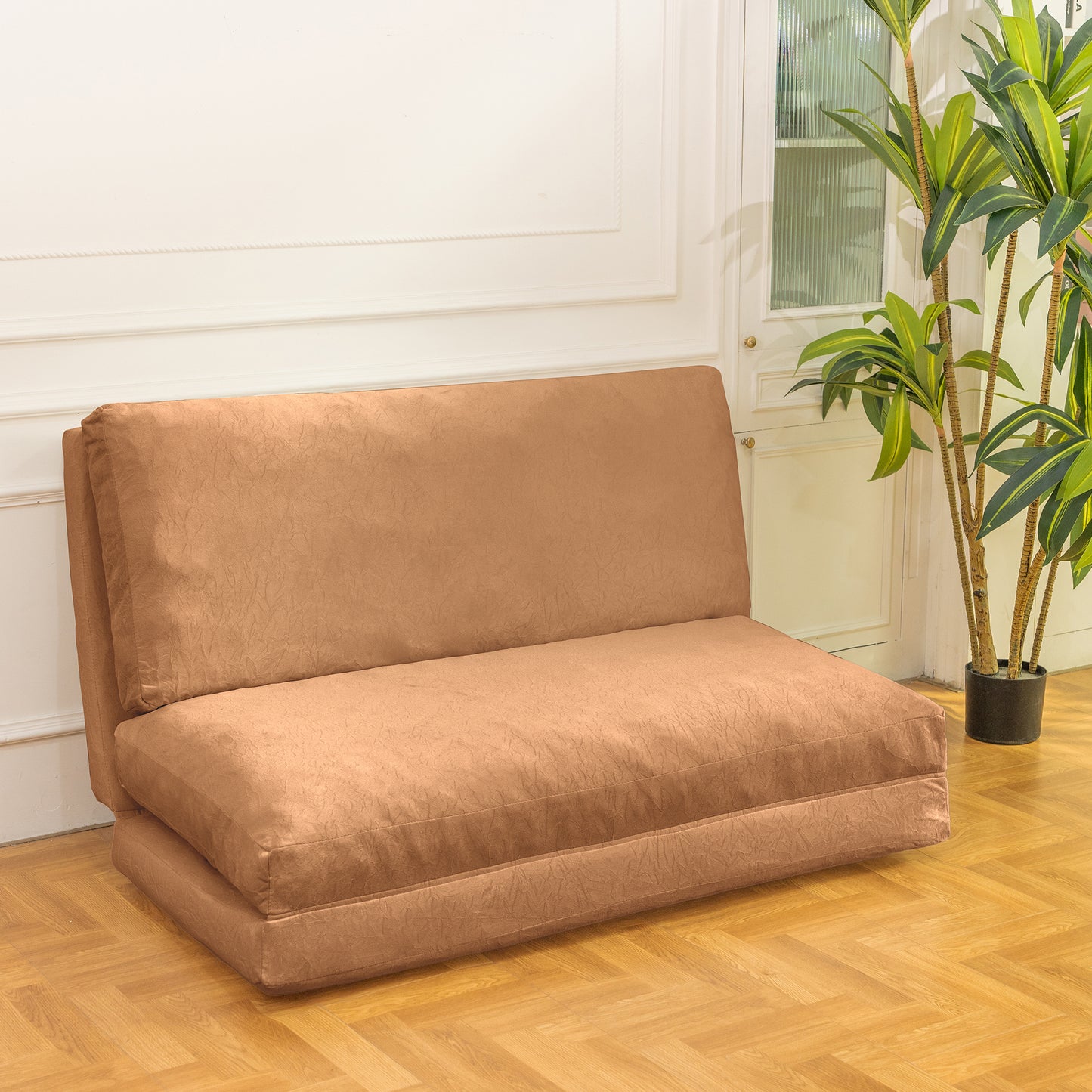 Large Folding Mattress Sofa Bean Bag Bed, Brown