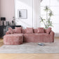 COOLMORE Boucle Sofa 3 Seater for Living Room Oversized Comfy Sofa L-Shape Sofa Couch with Chaise Home Furniture Sleeper Sectional Sofa for Apartment, Office Left Hand Facing (Pink)