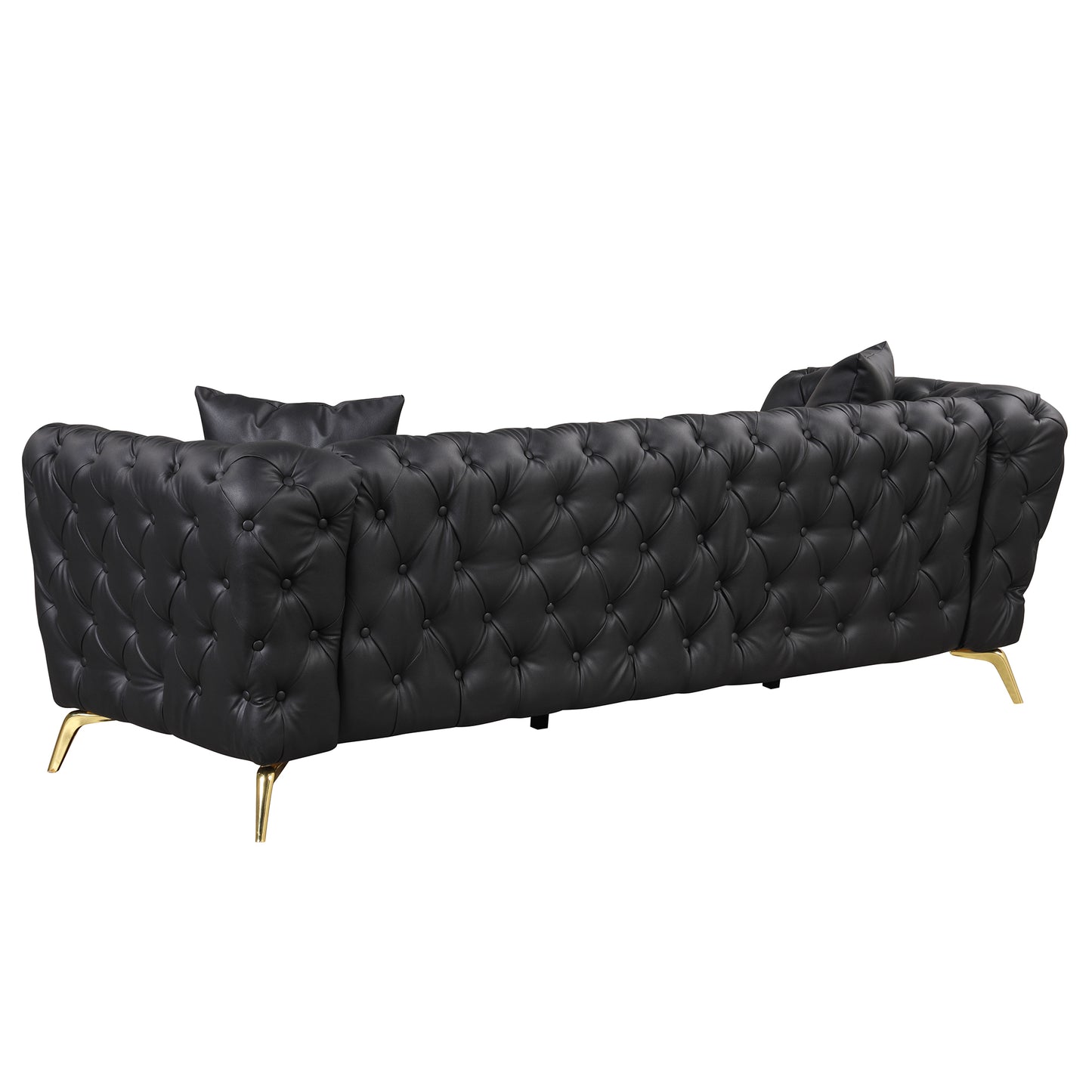 Black Tufted 3 Seater Sofa Sofa