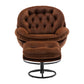 Rustic Accent Chair with Ottoman (Brown)