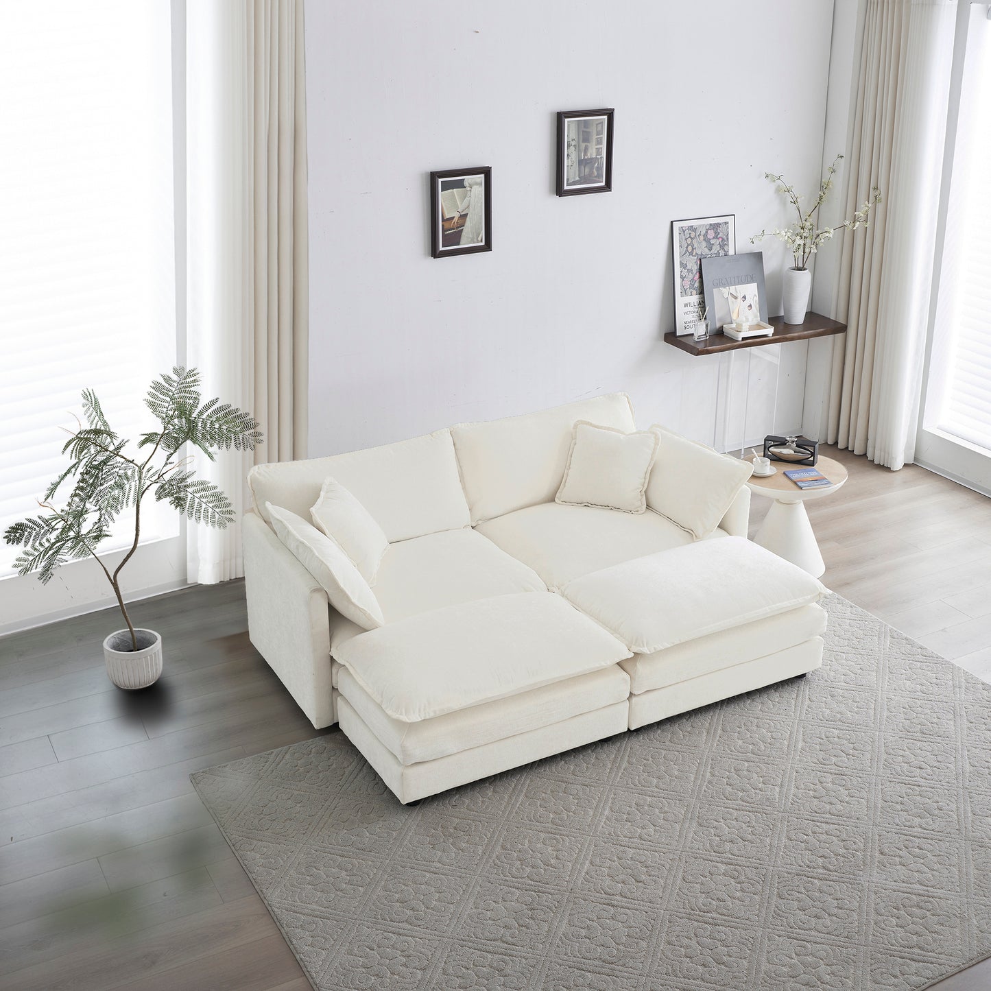 4-Piece Upholstered Sectional Sofa