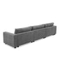 Oversized Corduroy L-Shaped Sectional Sofa with USB Ports & Cup Holders