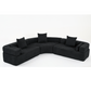 Oversized Semicircular Modular Sofa, Black