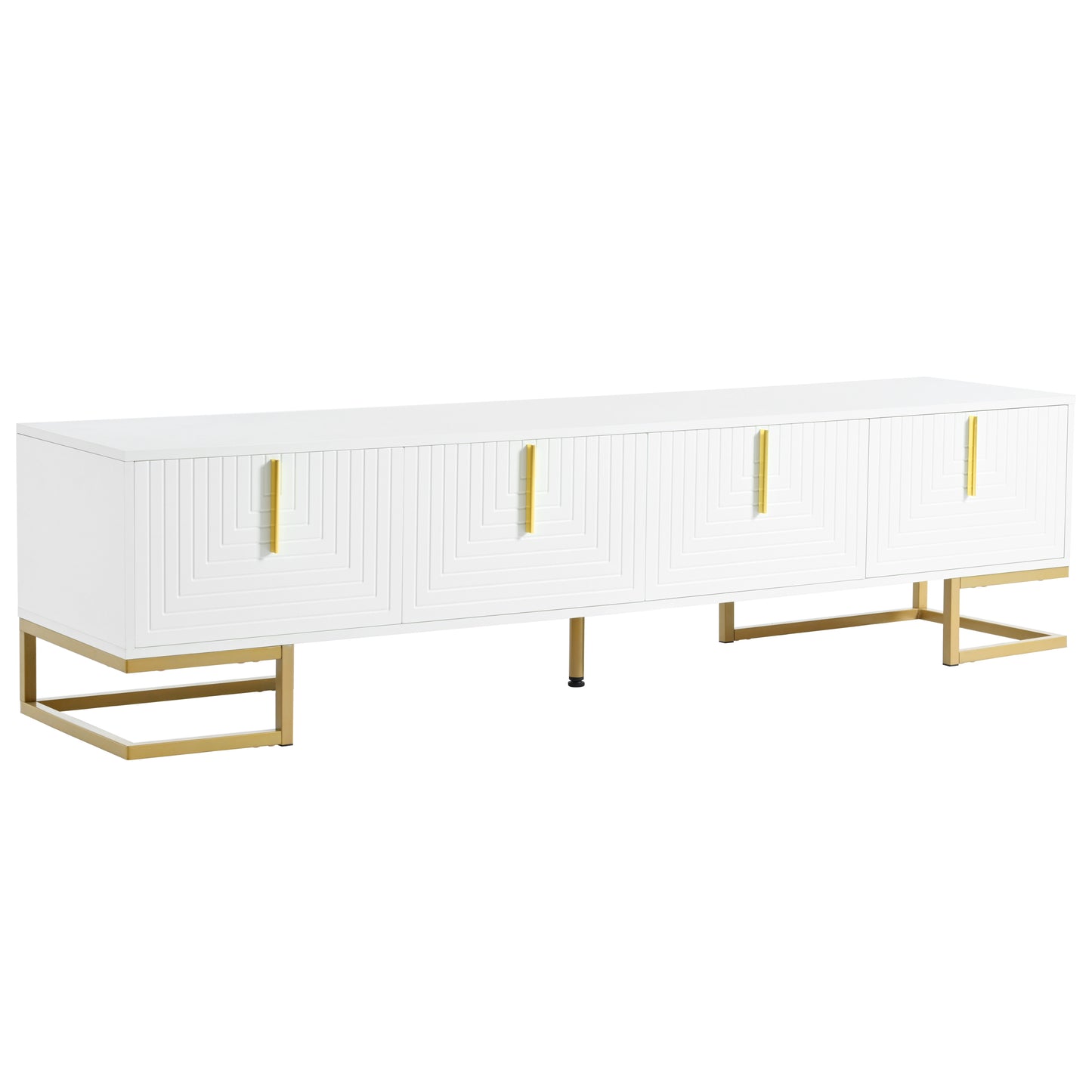 Modern TV Stand with Metal Legs and Gold Handles For Up to 80'' TV's