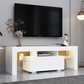 Large Entertainment TV Stand with LED Light TV Cabinet