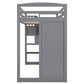 Twin Size Loft Bed with Wardrobe and Staircase, Desk and Storage Drawers and Cabinet in 1,Gray