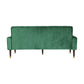 Velvet Straight Sofa With Square Arms