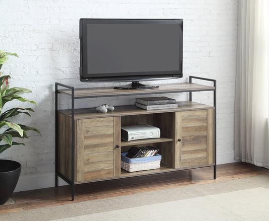 TV Stand in Rustic Oak & Black Finish For up to 50" TV's