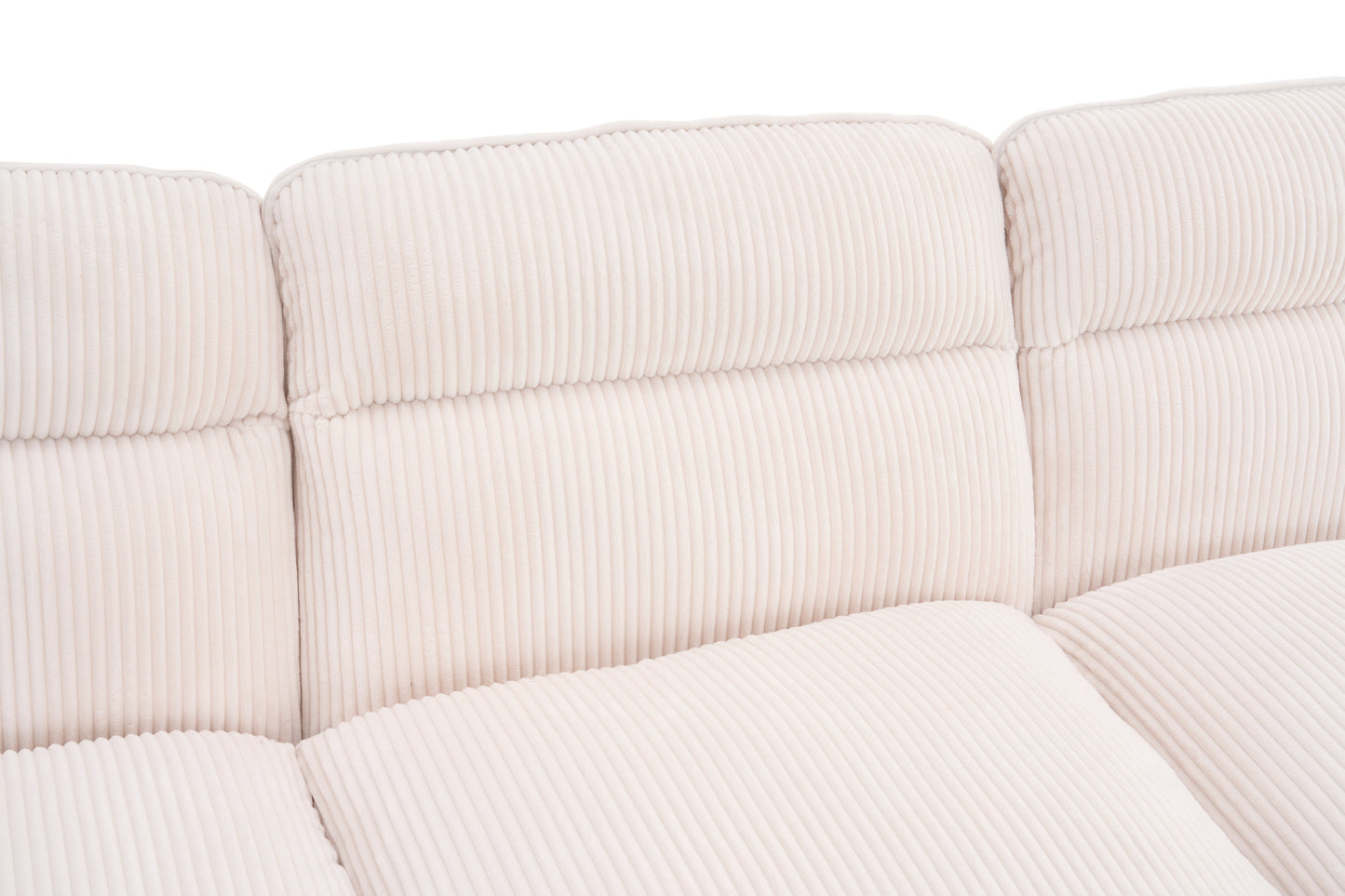 U-Shape Modular Corduroy Sofa - 2 Single Seats & 2 Chaises for Ultimate Comfort