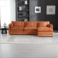 Oversized Boucle Fabric L-Shape Sectional - Movable Pedals with Detachable Armrests