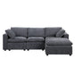 Modular Sectional Sofa with Reversible Chaise and Ottomans - 4-Seat