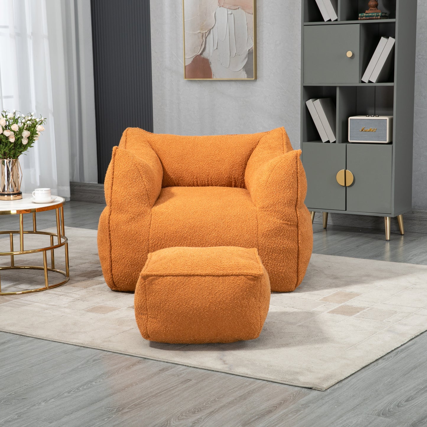 Bean Bag Kids Chair with Footstool