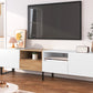 Modern TV Stand with 2 Cabinets & Open Storage Compartment for up to 85'' TV's