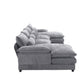 Oversized Chenille Fabric U-shaped Combination Sectional Sofa - Four-Seater